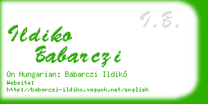 ildiko babarczi business card