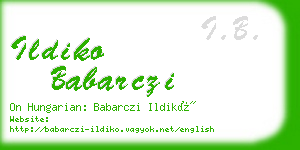 ildiko babarczi business card